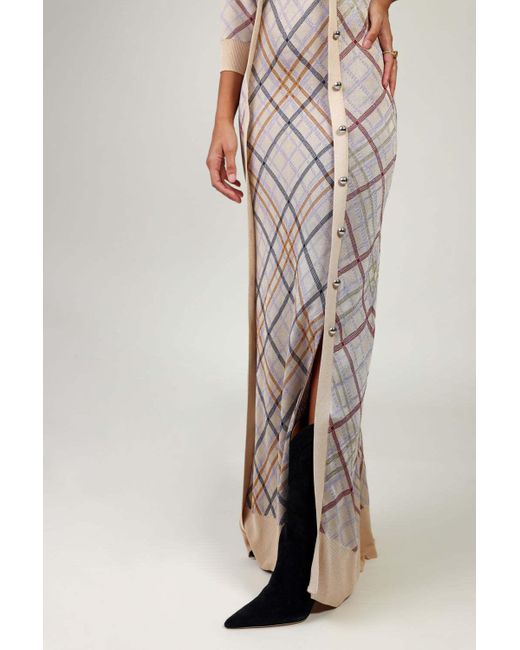 Rabanne Natural Checked Cardigan Dress