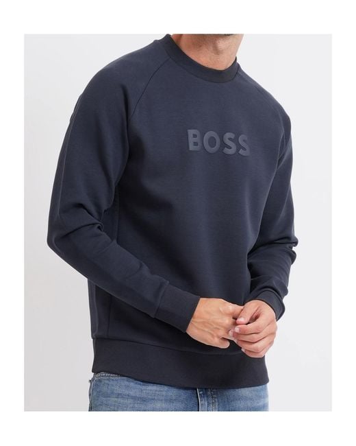 Boss Blue Long-Sleeve Sweatshirt for men