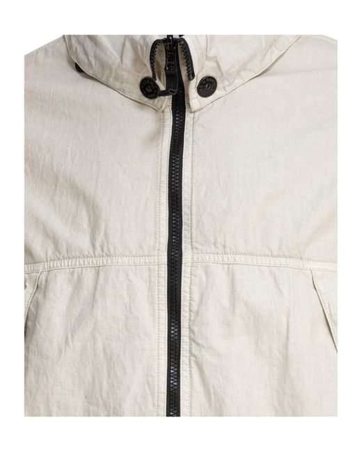 Stone Island Natural Plated-Ovd Raw-Linen Jacket for men