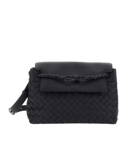 Bottega Veneta Black Leather Small Andiamo Crossbody Bag for men