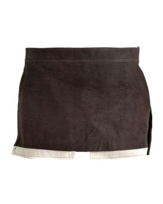 Rick Owens Black Fog Cutoff Mini Skirt