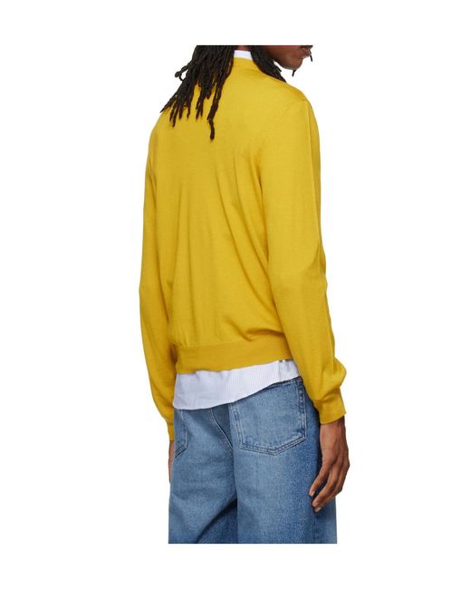 A.P.C. Yellow Crew Neck Sweater for men