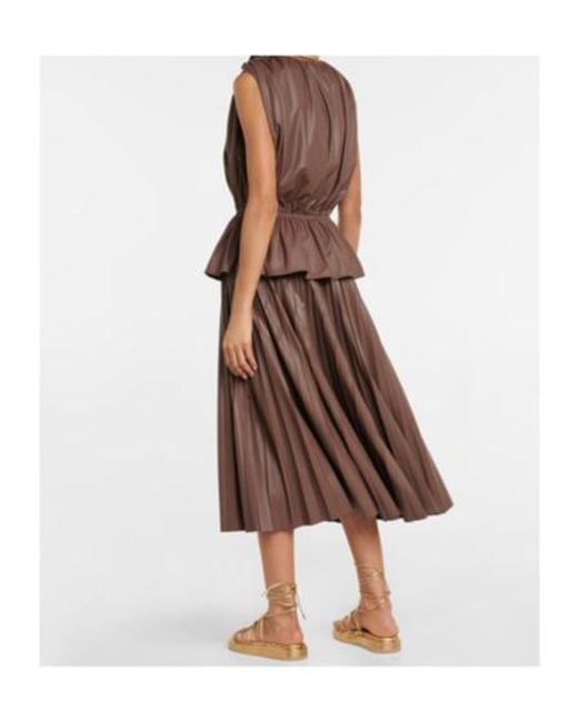 Altuzarra Brown Baldur Pleated Peplum Top