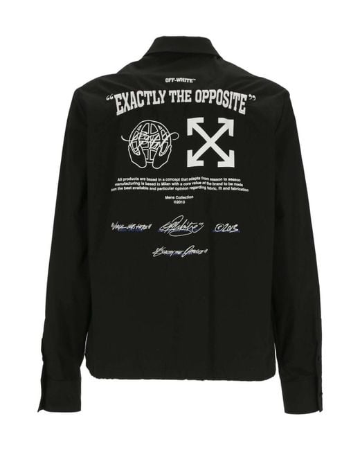 Off-White c/o Virgil Abloh Black Zipped Long-Sleeved Shirt for men
