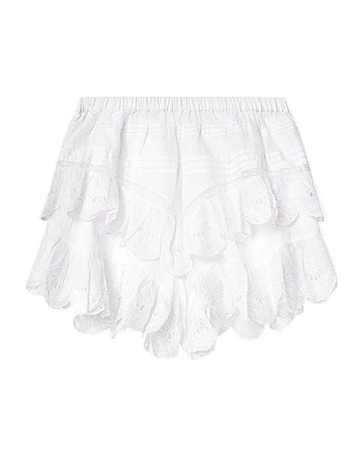 Isabel Marant White Isabel Marant Étoile Jocadia Floral Lace Shorts