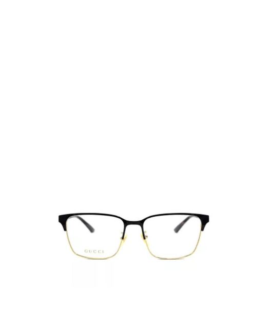 Gucci Metallic Eyewear Rectangular Frame Glasses for men
