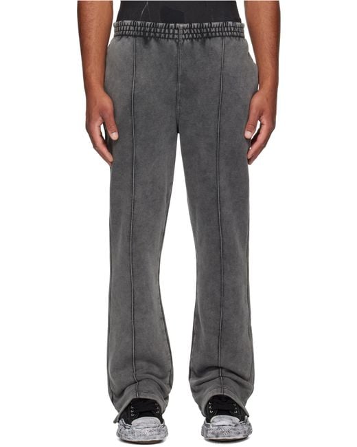 Represent Gray Elastic-Waist Straight-Leg Pants for men