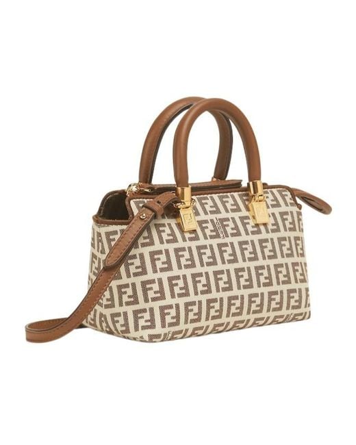 Fendi Metallic By The Way Ff Monogram Mini Tote Bag