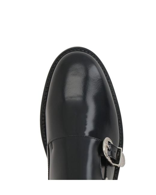 Toga Virilis Black Buckle Loafers for men