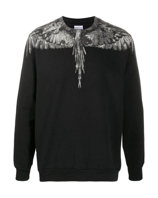 Marcelo Burlon Black Wings Print Sweatshirt for men
