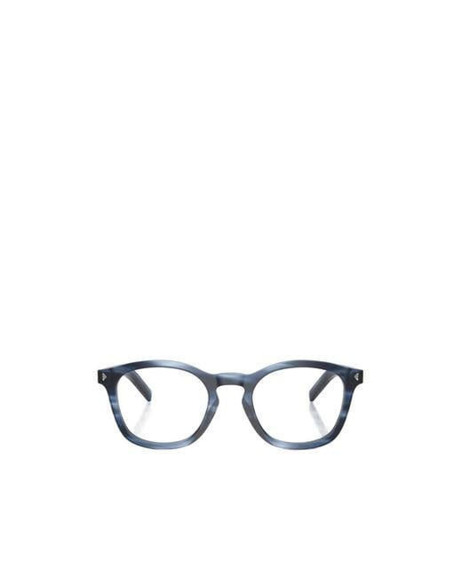 Prada White Eyewear Oval Frame Glasses for men