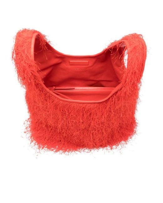 Dries Van Noten Red Top Double Handle Handbag