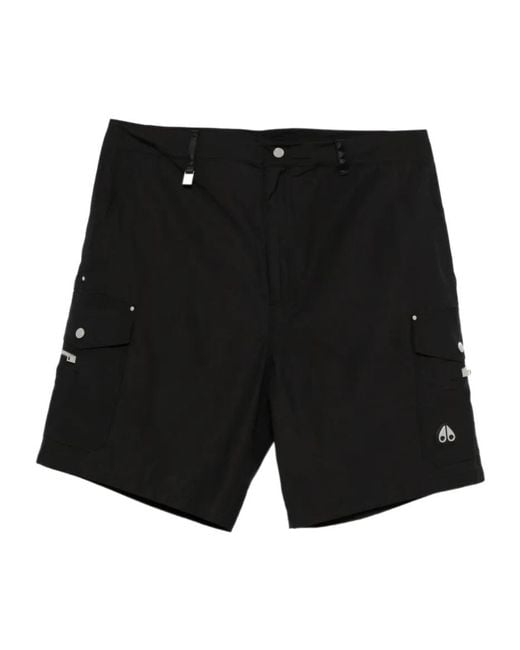 Moose Knuckles Black Cargo Shorts for men