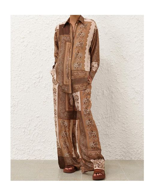 Zimmermann Brown Lucky Relaxed Pant