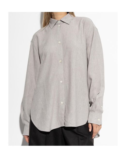 Totême Gray Totême Collared Long-Sleeve Shirt