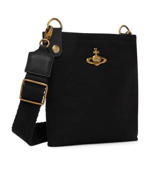 Vivienne Westwood Black Jones Zippered Crossbody Bag for men