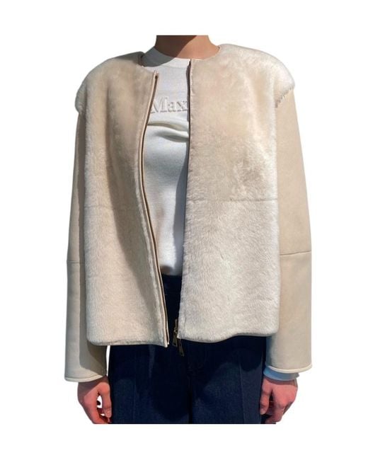 Max Mara Natural Long-Sleeve Casual Jacket