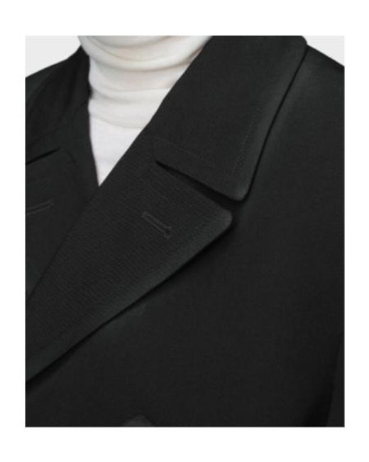 Maison Margiela Black Double-Breasted Frayed Detail Jacket for men