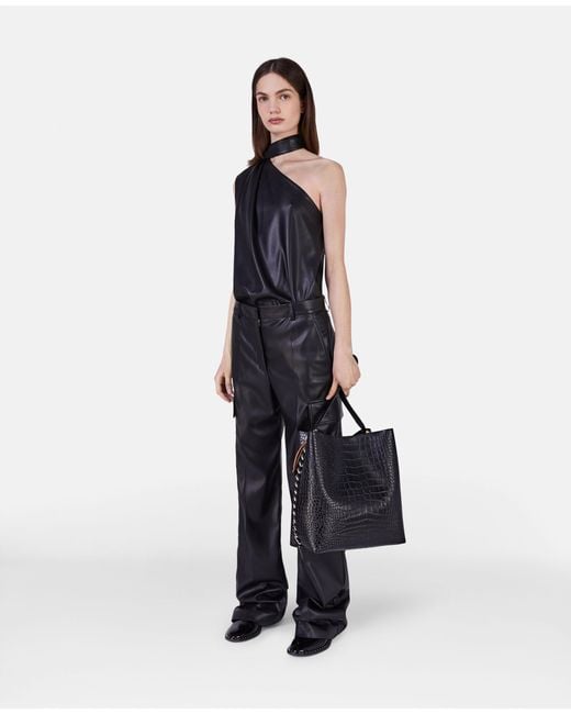 Stella McCartney Black Scarf One-Shoulder Sleeveless Top
