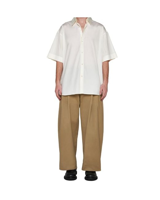 Studio Nicholson White Plain Cotton Shirt for men