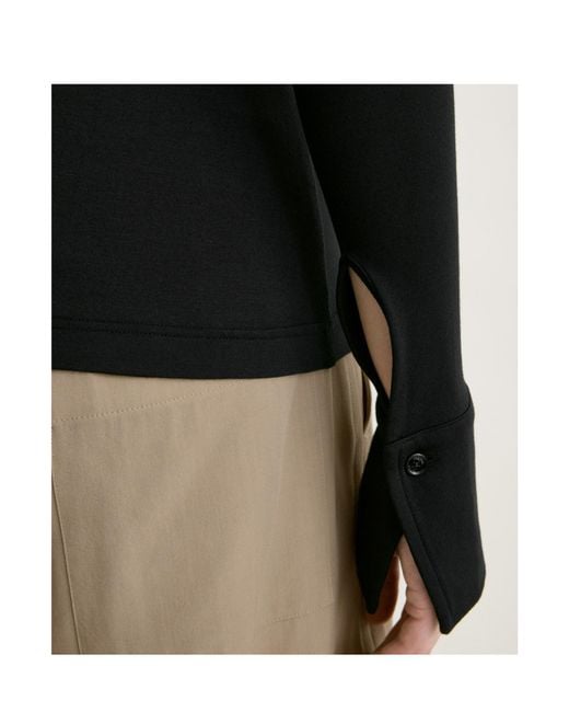Totême  Black Totême Fitted Jersey Blouse