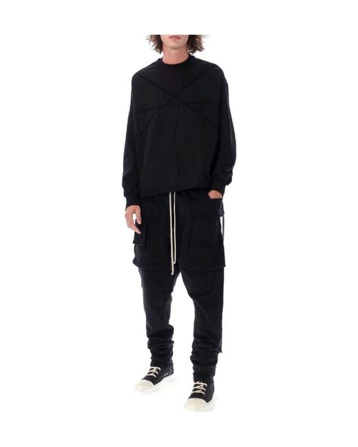 Rick Owens Black Drkshdw Stitch-Detail Sweatshirt for men