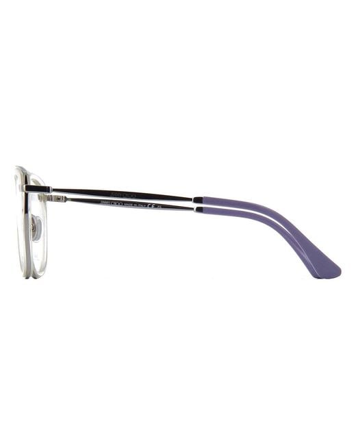 Jimmy Choo White Eyewear Aviator Frame Glasses