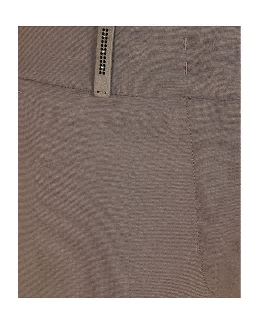 Peserico Brown Stretch Viscose Cadi Tailored Leg Trousers