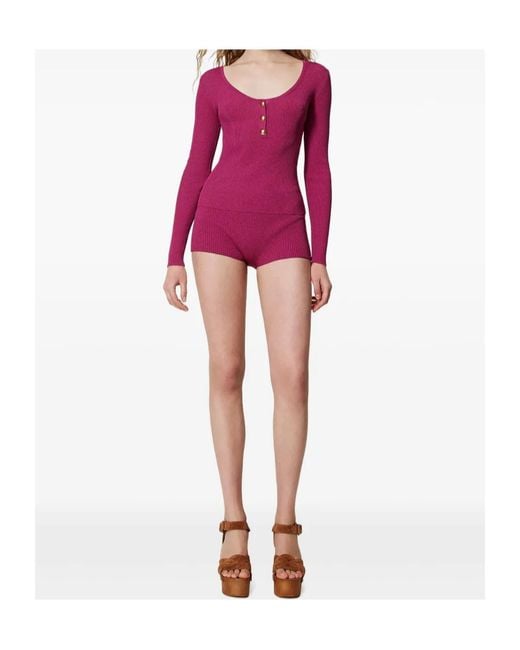 Twinset Pink Knitted Shorts