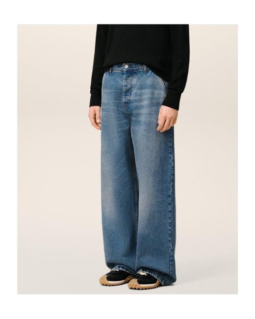 AMI Blue Wide Leg Jeans for men