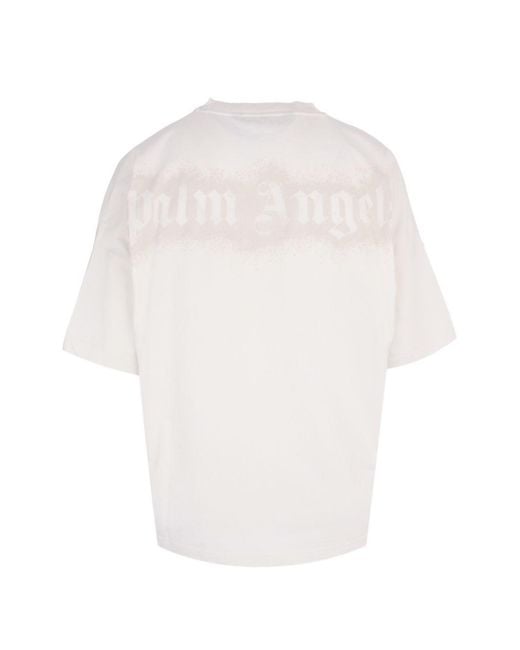 Palm Angels White Oversized Bear Print T-Shirt for men