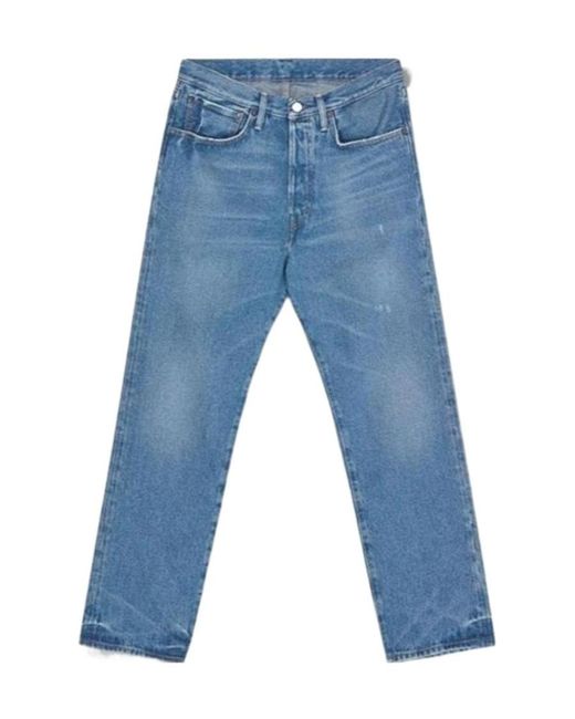 Acne Blue Distressed Relaxed Fit Jeans for men