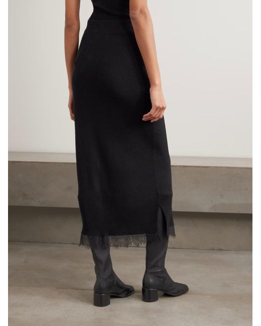arch4 Blue Penelopy Lace-Trimmed Midi Skirt
