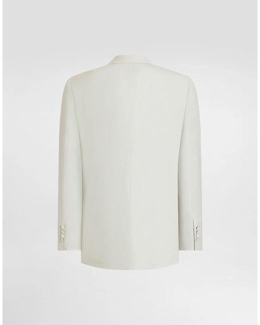 Dolce & Gabbana White Single-Breasted Slim Blazer for men