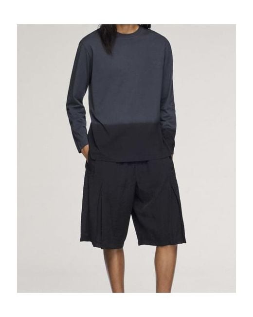 Y-3 Blue Long-Sleeve T-Shirt for men