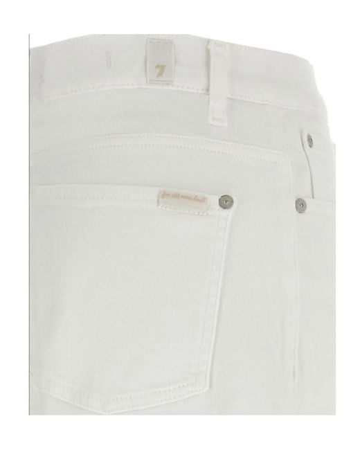 7 For All Mankind White Jeans With Belt Loops