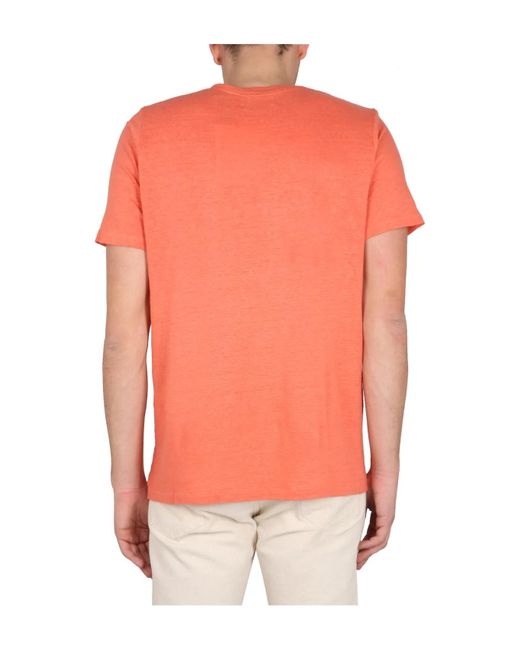 Isabel Marant Orange Logo-Print Crew-Neck T-Shirt for men
