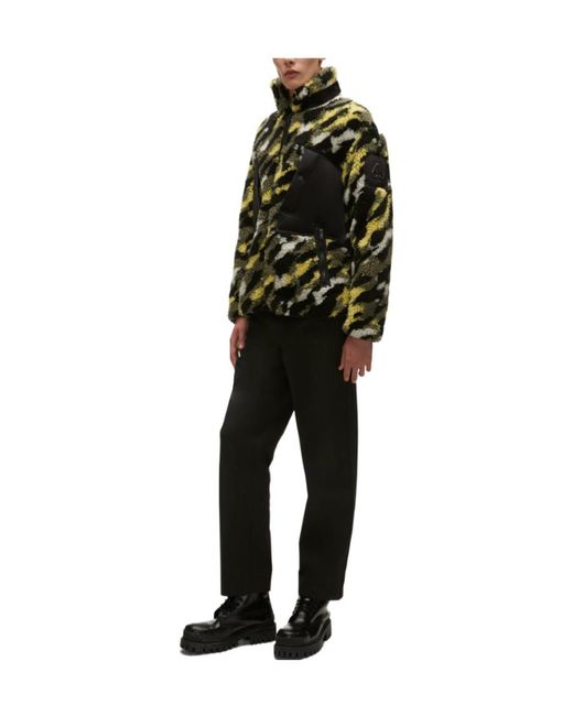 Moose Knuckles Black Printed Velvet Zipper Jacket for men