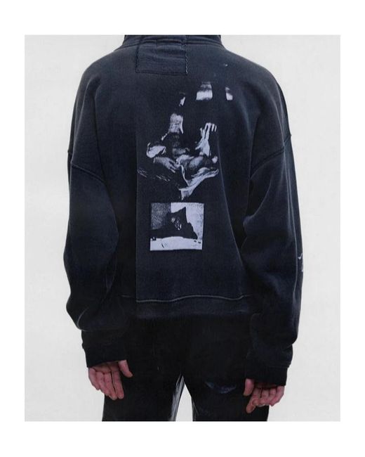 Enfants Riches Deprimes Blue Patchwork-Print Zip-Up Hoodie for men