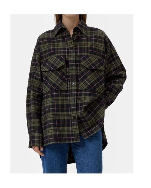 Closed Black Check-Pattern Oversized Shirt
