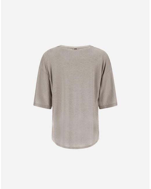 Herno Gray Crew-Neck T-Shirt