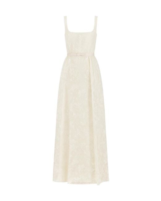 Dior White Christian Long Belted Dress