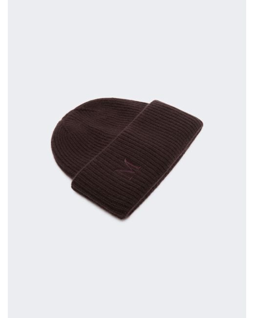 Max Mara Brown Ribbed Cashmere Beanie