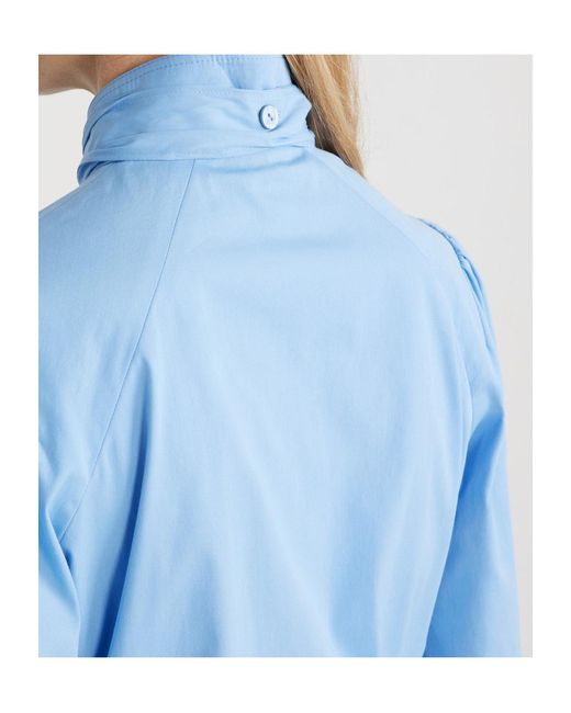 Patou Blue Ascot Tied-Neck Blouse