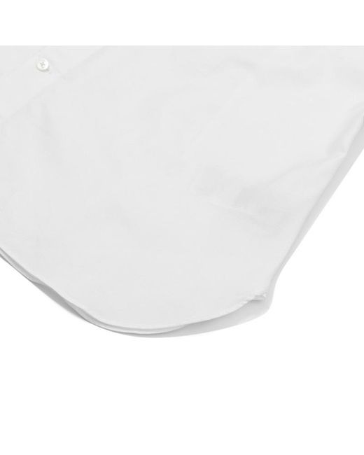 Zegna White Long-Sleeved Lapel Shirt for men