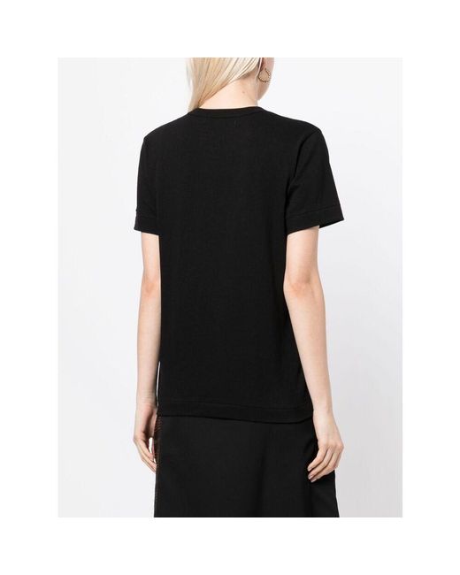 COMME DES GARÇONS PLAY Black Comme Des Garçons Play Logo Patch Crewneck T-Shirt