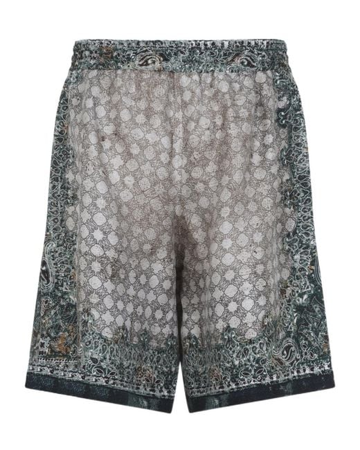 Amiri Gray All-Over Printed Drawstring Shorts for men