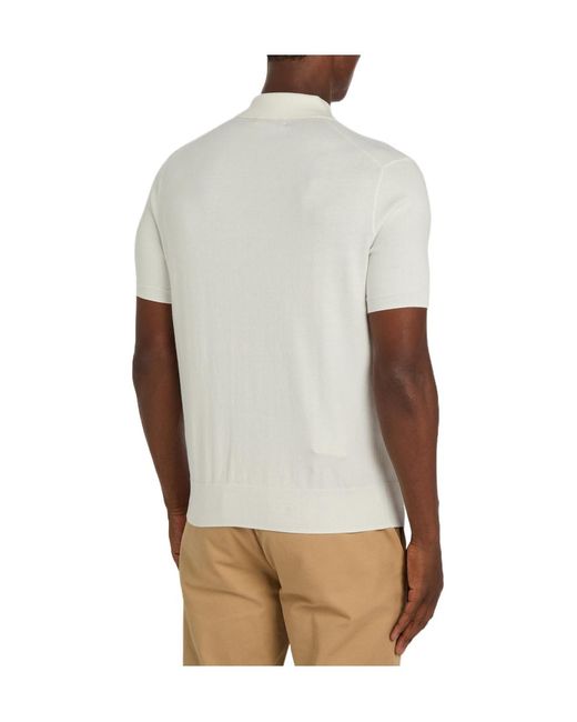 Polo Ralph Lauren White Logo-Embroidered Cotton-Knit Polo Shirt for men