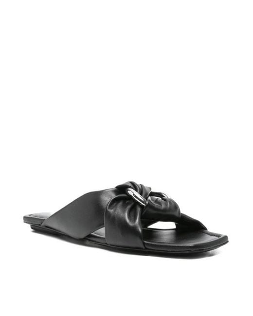 Stuart Weitzman Black Flat Sandals