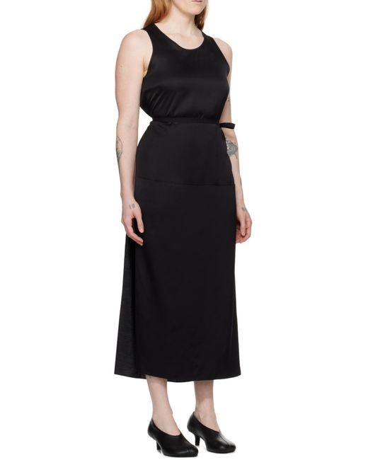 MM6 by Maison Margiela Black Side-Slit Sleeveless Midi Dress